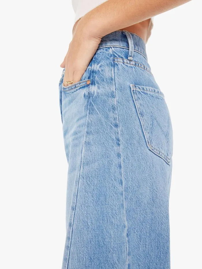 Women Wide Leg Mother Denim The HalfPipe Flood Wash Material Girl