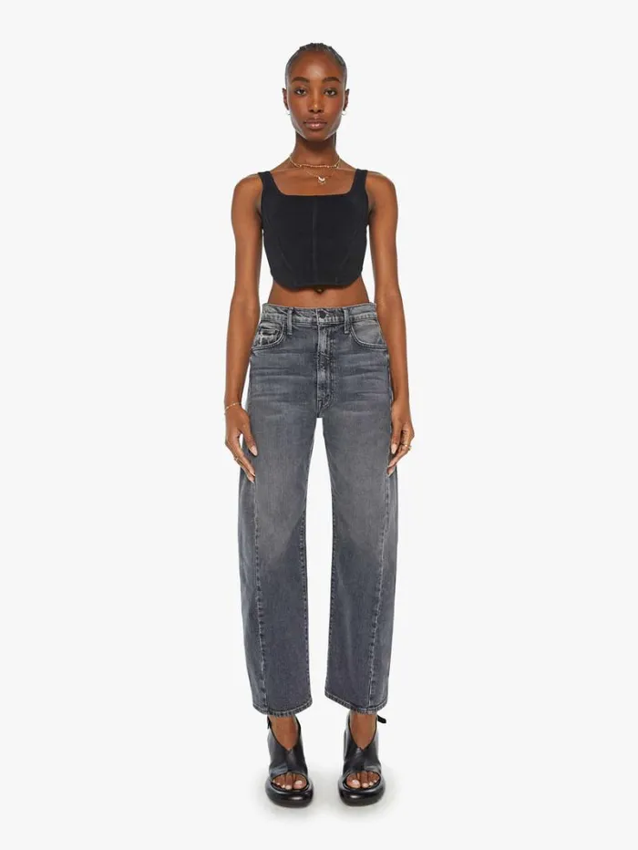 Women Wide Leg Mother Denim The HalfPipe Flood Wash Outta Sight