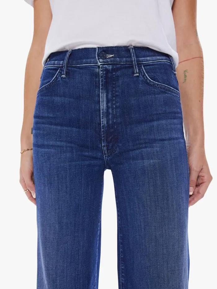 Women Wide Leg Mother Denim The Hustler Roller Sneak Wash Heirloom