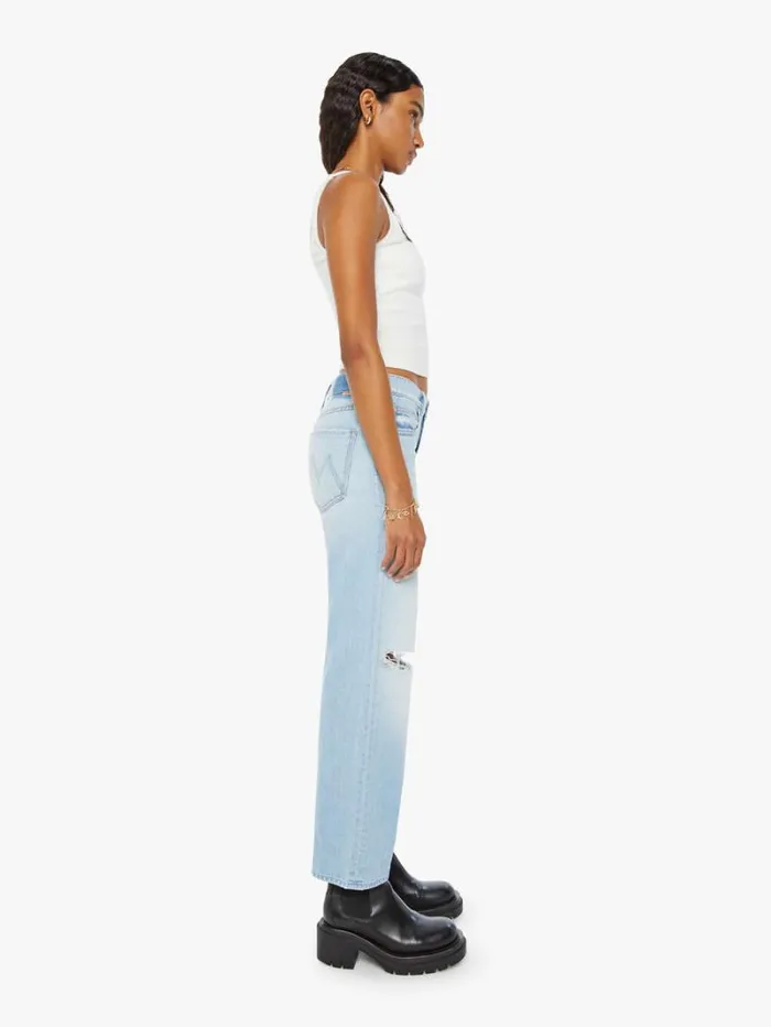Women Wide Leg Mother Denim The Mid Rise Rambler Zip Flood Wash Ripped Off Women Wide Leg Mother Denim The Mid Rise Rambler Zip Flood Wash Ripped Off