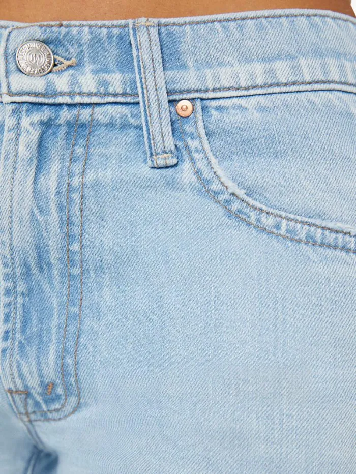 Women Wide Leg Mother Denim The Mid Rise Rambler Zip Flood Wash Ripped Off Women Wide Leg Mother Denim The Mid Rise Rambler Zip Flood Wash Ripped Off