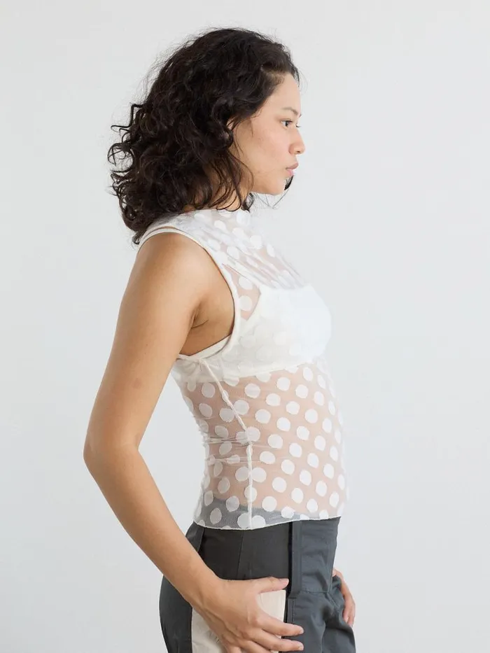 Women Zehra Top White Polka Lisa Says Gah Blouses