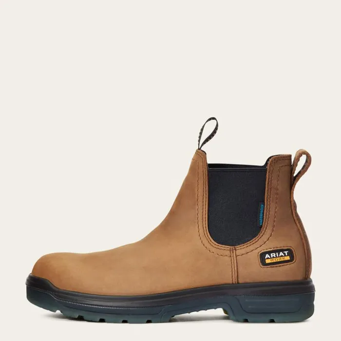 Work Boots Men Ariat Turbo Chelsea Waterproof Work Boot Aged Bark Work Boots Men Ariat Turbo Chelsea Waterproof Work Boot Aged Bark