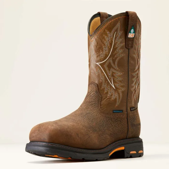 Work Boots Men Ariat WorkHog CSA Waterproof Insulated Composite Toe Work Boot Bruin Brown
