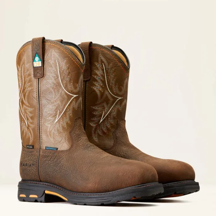 Work Boots Men Ariat WorkHog CSA Waterproof Insulated Composite Toe Work Boot Bruin Brown