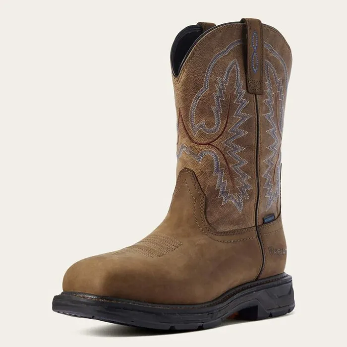 Work Boots Men Ariat WorkHog XT Waterproof Work Boot Distressed Brown