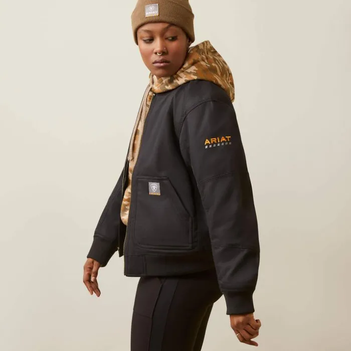 Workwear Women Ariat Rebar DuraCanvas Bomber Jacket Black Workwear Women Ariat Rebar DuraCanvas Bomber Jacket Black