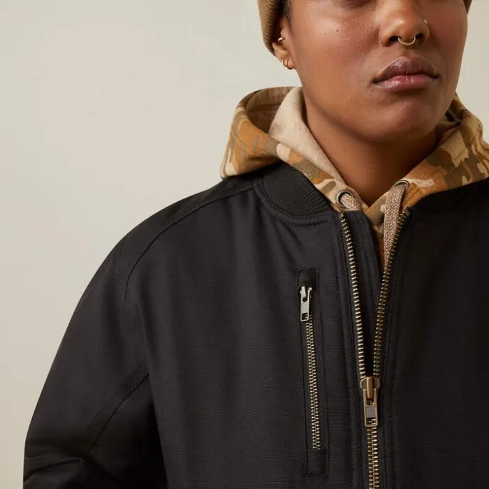 Workwear Women Ariat Rebar DuraCanvas Bomber Jacket Black Workwear Women Ariat Rebar DuraCanvas Bomber Jacket Black