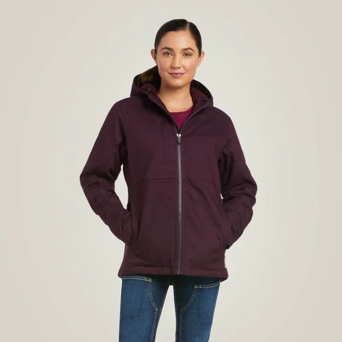 Workwear Women Ariat Rebar DuraCanvas Insulated Jacket Plum Perfect