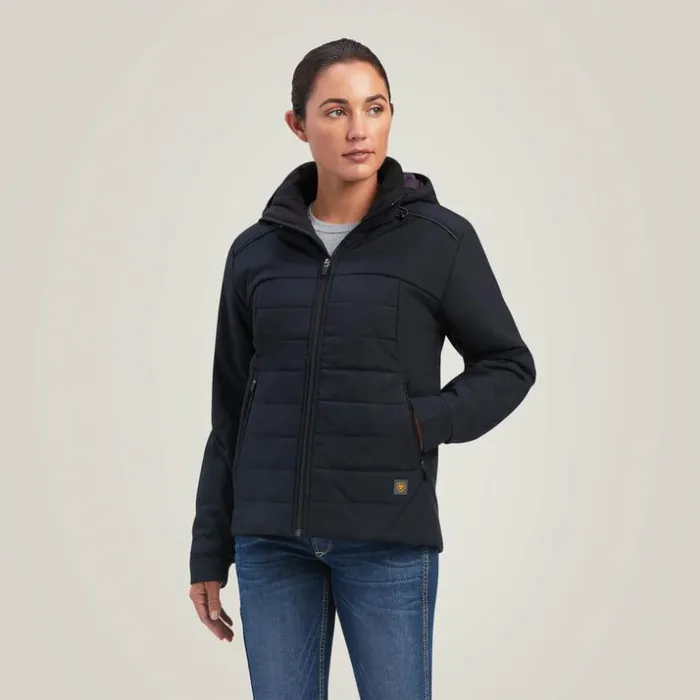 Workwear Women Ariat Rebar Valkyrie Stretch Canvas Insulated Jacket Black