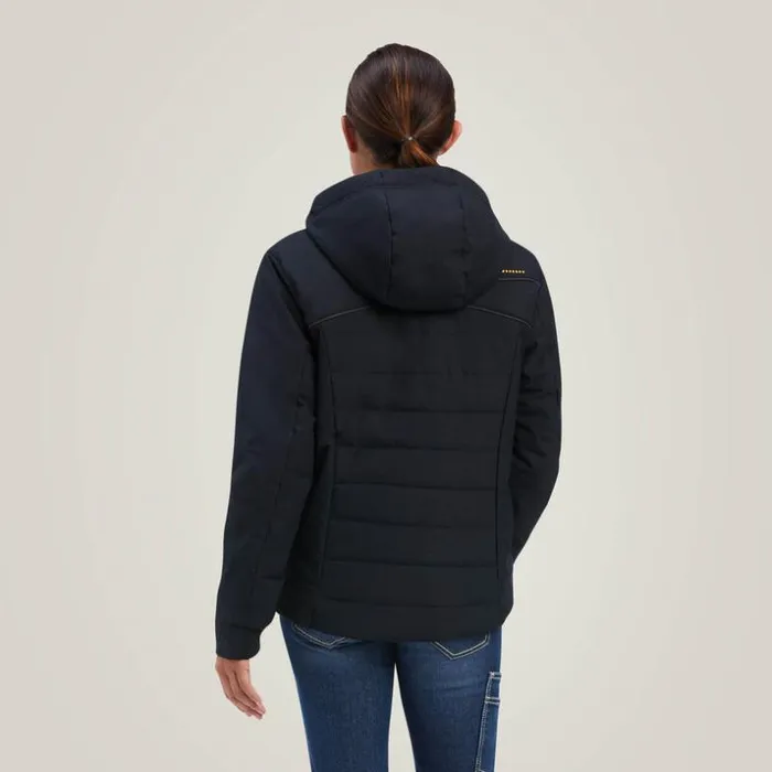 Workwear Women Ariat Rebar Valkyrie Stretch Canvas Insulated Jacket Black