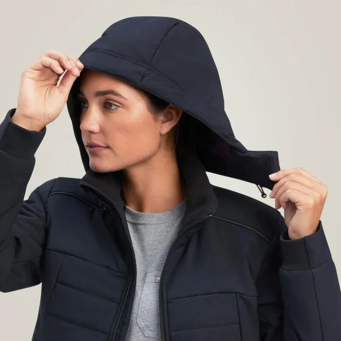 Workwear Women Ariat Rebar Valkyrie Stretch Canvas Insulated Jacket Black