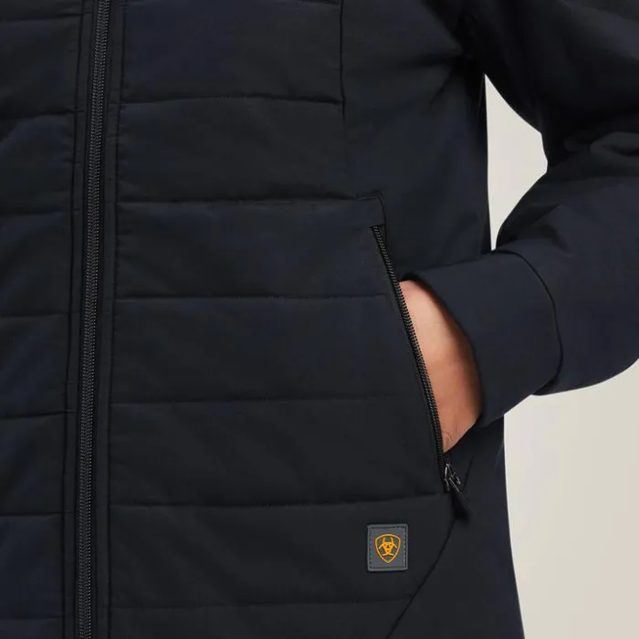 Workwear Women Ariat Rebar Valkyrie Stretch Canvas Insulated Jacket Black