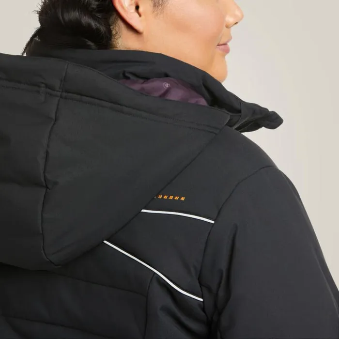 Workwear Women Ariat Rebar Valkyrie Stretch Canvas Insulated Jacket Black