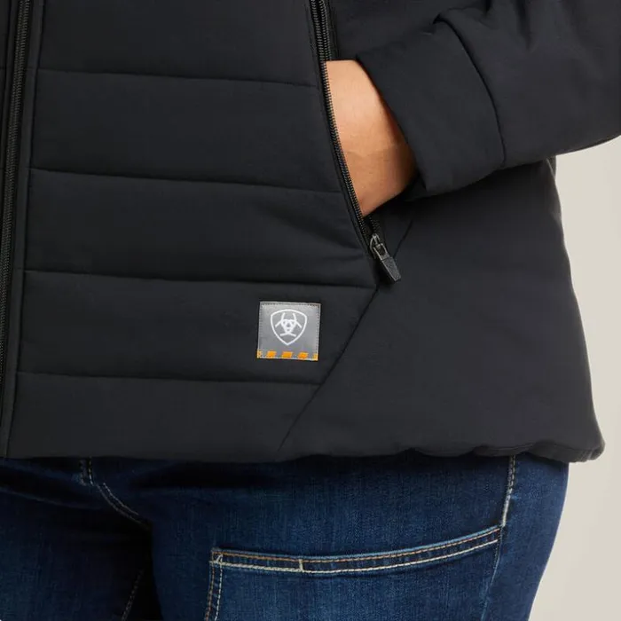 Workwear Women Ariat Rebar Valkyrie Stretch Canvas Insulated Jacket Black