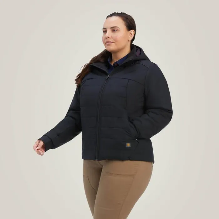 Workwear Women Ariat Rebar Valkyrie Stretch Canvas Insulated Jacket Black