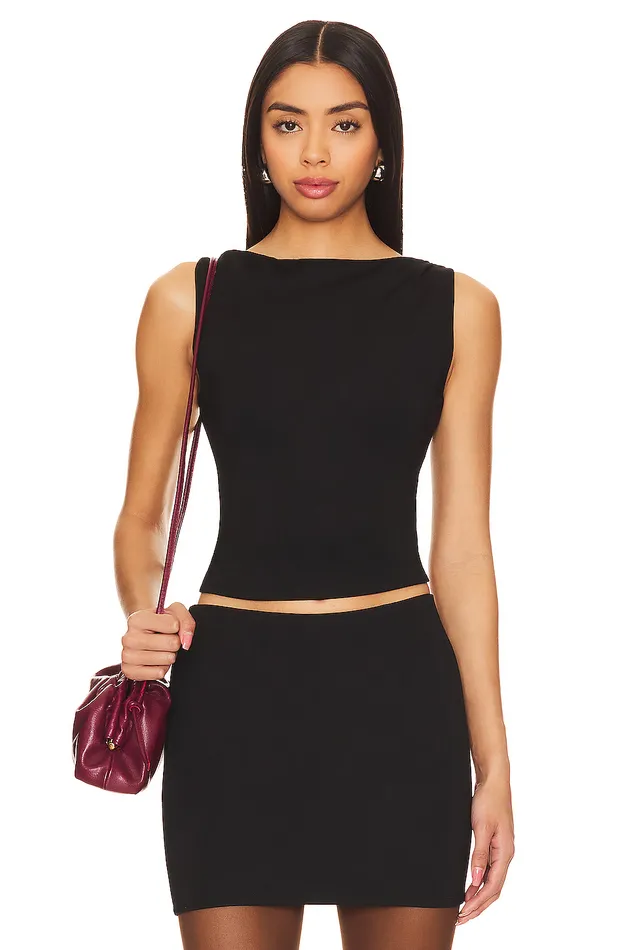 X Anja Dujakovi Lainey Top Black Women Lovers and Friends Tops