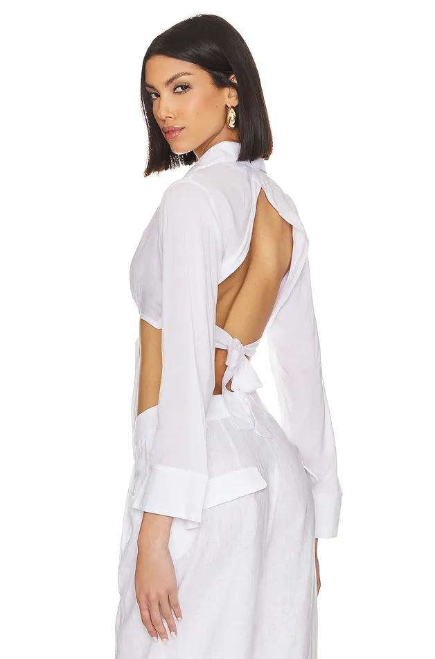 X Jetset Christina Noemi Cropped Beach Shirt White Women Lovers and Friends Tops X Jetset Christina Noemi Cropped Beach Shirt White Women Lovers and Friends Tops