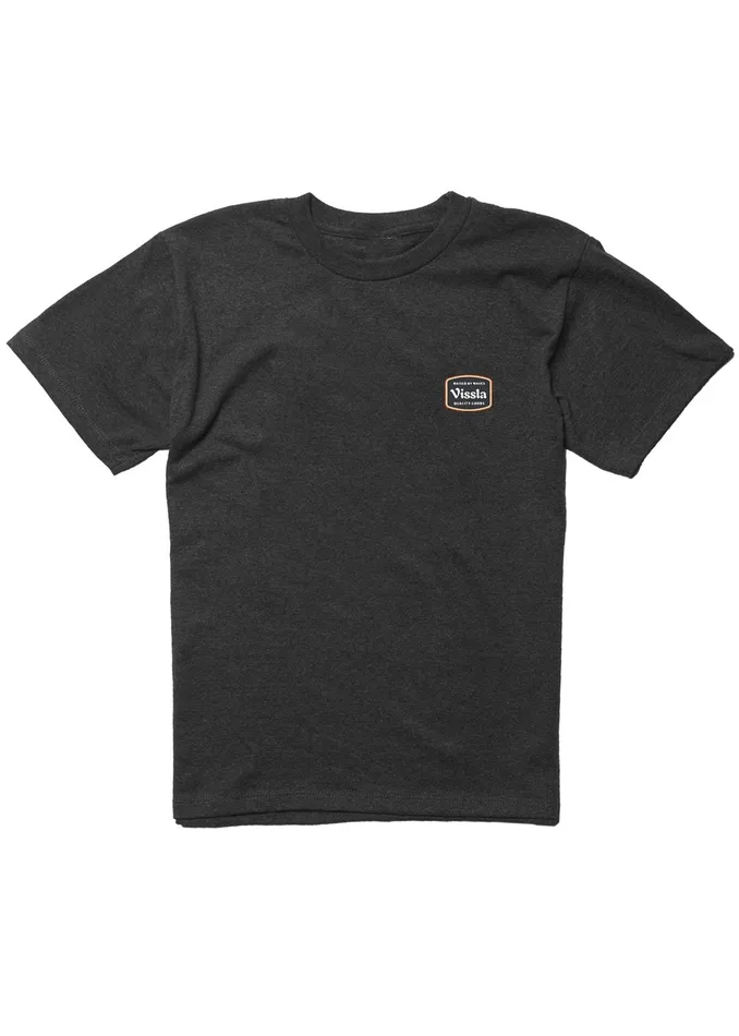 Youth Clothing Vissla Stacked Boys Tee Black Heather Youth Clothing Vissla Stacked Boys Tee Black Heather